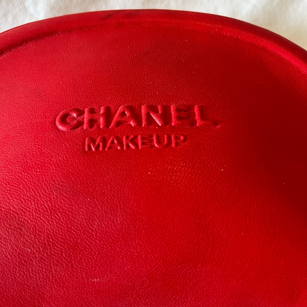 Red CHANEL Faux Leather Makeup Purse - Picture 2 of 9